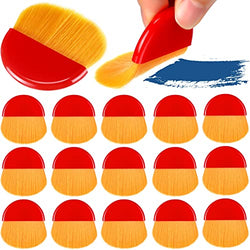 16 Pieces Flat Brush Applicator Artist Drawing Brush Diamond Art Brush for Craft Gesso, Oil Paint, Acrylic Painting, Watercolor, Wood, Wall, Furniture Brush Cleaner, Red and Gold