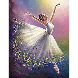 BoutiQ Diamond Painting Kits for Adults Full Drill - Ballet Girl 40x50cm, 5D DIY Round Beads Paint by Number Kit Set Puzzle Embroidery Pictures Stress Relief Pixel Arts Craft for Home Wall Decor