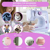 HJWTCQL Mini Sewing Machine for Beginners,Kids Sewing Machines,Small Sewing Machines with 12 Built-in Stitches and Reverse Sewing,Portable Sewing Machine for Kids, Suitable For Family Daily