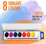 36 Watercolor Paint Set For Kids and Adults - Bulk Pack of 36 Watercolor sets - Watercolor Paints In 8 Colors - Perfect for Preschool Classroom, Children's Art School , Party Favors - Paintbrushes Included