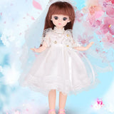 11.8 Inch Girls Toys 20 Removable Joint Dolls Fashion Dress Make Up Dolls Plastic Body Full Set Play House Doll