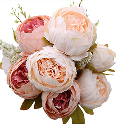 Luyue Vintage Artificial Peony Silk Flowers Bouquet Home Wedding Decoration