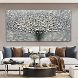 Yotree Paintings, 24x48 Inch Wall Art Oil Painting Blossoms Artwork Hang Wall Decoration Canvas Wall Art Abstract Flowers Decorationfor for Living Room Bedroom