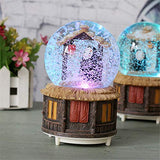 Snow Globes Music Box Crafts, Figures Sculptured Snowglobes No Face Man Music Box Glitter Dome for Christmas Valentine's Day Birthday Gift 100mm (B)