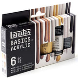 Liquitex BASICS 6 Tube Acrylic Paint Set, 22ml, Metallic & Iridescent