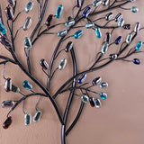 SEI Furniture Brenchan Tree Wall Sculpture with Black Metal Frame & Multicolor Glass Leaves