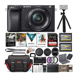 Sony a6400 Mirrorless Digital Camera and 16-50mm Lens Bundle with 64 GB SDXC Card, Filter Kit, Batteries and Charger Set, Corel Software Suite, Messenger Bag and Accessories (8 Items)