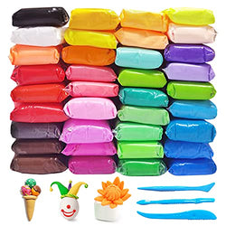 36 Colors Air Dry Clay,Magic Modeling Clay with Tools,Ultra Light DIY Modeling Clay for Kids,Children,DIY Crafts,Creative Art Crafts