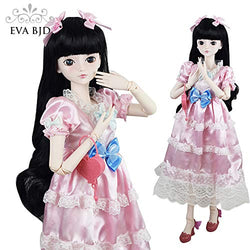 EVA BJD Butterfly Girl 1/3 SD Doll 24 inch Ball Jointed Dolls Figure + Full Set Accessories + Shoes + Hair + Clothes Surprise Gift