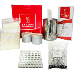 ZAKOUS Candles Making Kit Supplies - DIY Gift Kits Include Candle Pouring Pitcher, Soy Wax, Centering Devices, Tins, Wicks, Wicks Sticker & Stir Rod