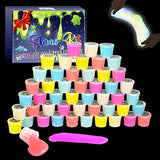 48 Pack Galaxy Slime, Glow in The Dark Slime Kit Party Favors for Girls and Boys, Non Sticky, Super Soft, Wet, Stress Relief Putty Toys.