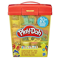 Play-Doh Large Tools and Storage Activity Set for Kids 3 Years and Up with 8 Non-Toxic Colors and 20-Plus Tools