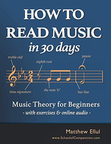 How to Read Music in 30 Days: Music Theory for Beginners - with exercises & online audio (Practical Music Guides)