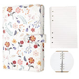 YoeeJob A6 Refillable Notebook, 6 Ring Binder Travel Diary, Journal Notebook with 160 Pages Paper for Writing(White)