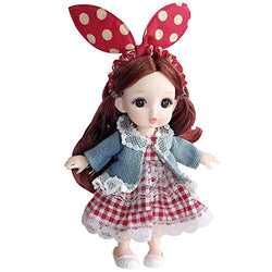 YOUQIAN Children's Day Gift for Boys/Girls Cute Girl Toy Children's Toy 16cm Darling BJD Doll，100 Handmade Craftsmanship,is The for Children
