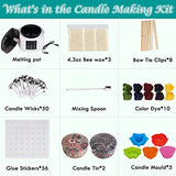 DIY Candle Making Kit ,Beewax Making Supplies for Beginners 125 PCS Complete DIY Candle Making Kit with Auto Warmer Pouring Pot for DIY Scented Candle Gift (125 Candle Making kit)