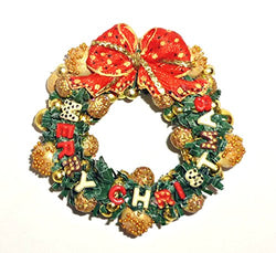 Christmas wreath! The decoration on the door! Merry Christmas! Dollhouse miniature 1:12