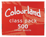 Colourland Colouring Pencils, Pack of 500 for Classroom Use, 12 Basic Colours, Class Pack, 2300688