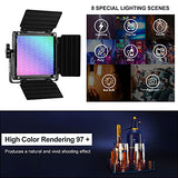 GVM RGB Video Lighting, Bi-Color Led Video Light Kit with APP Control, 2 Packs 850D Photography Lighting Kit CRI 97+ for Web Conference, YouTube, Gaming, Zoom, Aluminum Alloy Shell