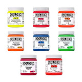 Golden Fluorescent Acrylic Colors Set | 4 Oz Heavy Body Acrylic Paint | Complete Set of 8 Fluorescent Colors