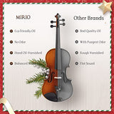 MIRIO Violin 4/4 Full Size- Acoustic Violin for Adults/Students- Hand Oil Rub Highly Flamed Solid Wood Violin -Hard Case and Accessories Included-Ebony Fitted Fiddle for Beginners, Intermediate Player