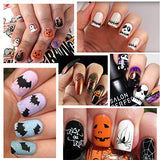 TailaiMei 48 Sheets Halloween Nail Art Stickers - Water Transfer DIY Nail Decals Stencil for Halloween Party