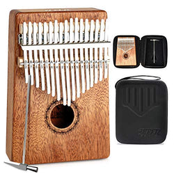 JDR 17 Keys kalimba, Thumb Piano with EVA Waterproof Hard Protective Case, Tuning Hammer and Music book, Unique and great birthday gift for musicians or kids without any musical basis