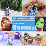 Voaesdk 6 PCS Mini High Transparency Egg and Waterdrop Shaped Silicone Molds, Clear Egg Waterdrop Resin Molds, Spheroid Pendant Epoxy Molds for UV Resin Crafts, DIY Jewelry Making