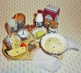 Easter, Easter set, preparing Simnel, tradition, Easter holiday, cupcake. Dollhouse miniature 1:12
