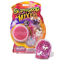 Slimygloop Mix'Ems by Horizon Group USA- Unicorn, Mix & Create Your Own Pink Sparkly Unicorn Gooey, Putty, Slime with Sequin & Confetti Add Ins