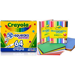 Crayola Pip-Squeaks Skinnies Washable Markers, 64 count, Great for Home or School, Perfect Art Tools & Construction Paper, 240 Count, 2-Pack (total 480 count)