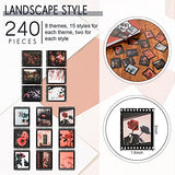 252 Pieces Film Stickers Cinema Scrapbooking Sticker Retro Film Strip Stickers Decorative Plant Flower Stickers Vintage Journal Stickers Colorful Scenery Self-Adhesive Decals for DIY Photo Album Diary