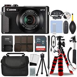 Canon PowerShot G7 X Mark II Digital Camera 20.1MP with 4.2X Optical Zoom Full-HD Point and Shoot Kit Bundled with Complete Accessory Bundle + 64GB + Monopod + Case & More - International Model