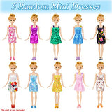 45 PCS Doll Clothes and Accessories, Doll Clothes Set = 10 Fashion Casual Doll Outfits 3 Party Wedding Dress 5 Mini Dress 3 Jackets 4 Bags 10 Pairs Doll Shoes 10 Doll Hangers for 11.5 Inch Girl Dolls
