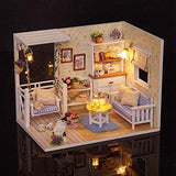 Yinuoday Dollhouse Miniature Kit with Furniture, DIY Wooden Dollhouse with LED DIY Mini Doll House Plus Dust Proof and Music Movement DIY House Kit for Adults and Teens