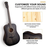 MIRIO 41 Inches Acoustic Guitar, Folk Full Size Dreadnought Acustica Guitarra Bundle Kit for Beginner Adult, Full Size 41 Inch Guitar with Bag Tuner String Picks(Matte Black)