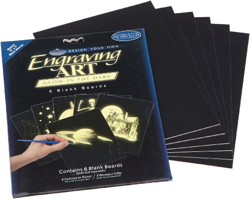 Royal & Langnickel Engraving Art Glow in The Dark 5 x 7 inch Blank Board (Pack of 6)