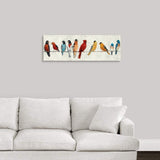 The Usual Suspects - Birds on a Wire Canvas Wall Art Print, 36"x12"x1.25"