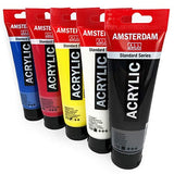 Royal Talens - Amsterdam Acrylic Paints - Standard Series - 5 x 120ml Tubes - Primary Set