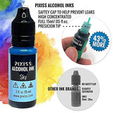 Pixiss Alcohol Ink Set - 25 Large Highly Saturated Colors and Pixiss Epoxy Resin Crystal Clear Casting Resin 17-Ounce Kit
