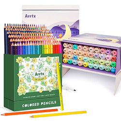 Arrtx Colored Pencils 126 Colors + 40 Pastel Markers Dual Tip Permanent Aritst Alcohol Markers for Coloring Books, Drawing