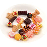 10Pcs Mix Lots Resin Flatback Ice Cream Bread Pizza Food Fruit Flower Charm Art Album Flat Back Phone Scrapbooking Hair Clip Hairpin Sewing DIY Craft Accessory Jewelry Decoration Dollhouse Ornament