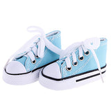 Jili Online 1 Pair Lace Up Canvas Sneaker Sport Shoes for 1/4 BJD SD Dollfie Doll Light Blue 7.5cm