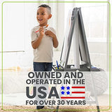 Artist EZ Easel by Little Partners | Two Sided A-Frame Paint Easel, Chalk Board and Dry Erase White Board – with Paper Roll and Eraser - Art Station & Educational Tool for Toddlers (Earl Grey)