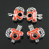 8pcs Enamel Diamond-Set Pearl Cage Jewelry Making Supplies Rhodium Plated Bead Cage Pendant - Add