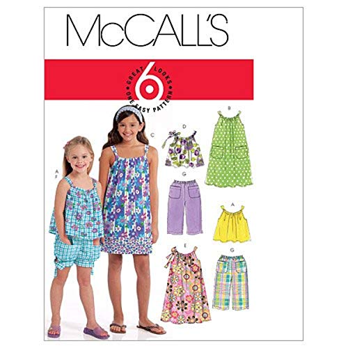 McCall's Patterns M5797 Children's/Girls' Tops, Dresses, Shorts and Pants, Size CHJ (7-8-10-12-14)