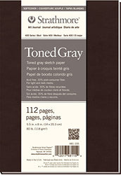 Strathmore 481-105 400 Series Softcover Toned Gray Art Sketch Journal, 5.5"x8", 56 Sheets