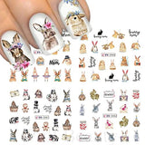 Easter Nail Art Stickers Bunny Water Transfer Nail Stciker Decal Cute Rabbits Egg Bunny Carrot Nail Design Nail Art Supplies for Acrylic Nail Easter Day Nail Decal for Women Kids Manicure Decor 12sheets