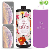 UV Resin - Improved 1,000g Crystal Clear Hard Ultraviolet Curing Epoxy Resin for DIY Jewelry Making, DIY Resin Mold - UV Glue Solar Cure Sunlight Activated Resin for Casting, Coating, Craft Decoration