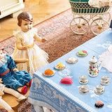 41 Pieces 1:12 Scale Miniatures Dollhouse Kitchen Accessories 15 Porcelain Tea Cup 16 Mini Doll Plate Knife Fork Spoon 10 Miniature Decor Dessert Pastry Cake Table Decor for Cook Party (Chic Style)